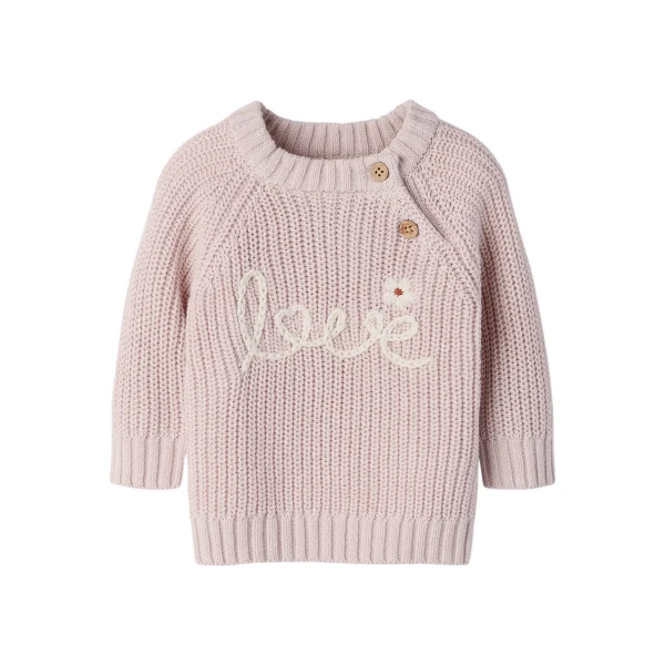 Lil Atelier Baby Strickpullover mit Stickerei Love