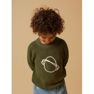 Lil Atelier Strickpullover mit Stickerei Planet