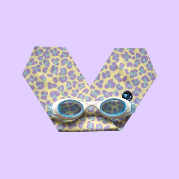 Waterplops Schwimmbrille Plops Leopard Yellow & Purple