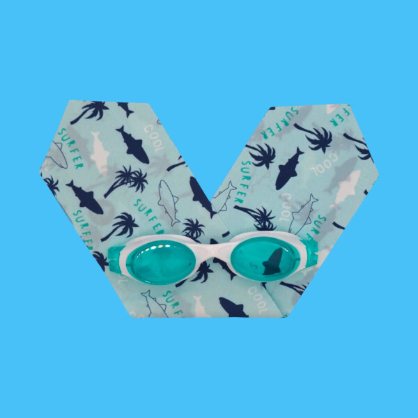 Waterplops Schwimmbrille Plops Sharks Palm Trees