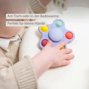 Nattou Silikon-Spinner Pop it mit Saugnapf