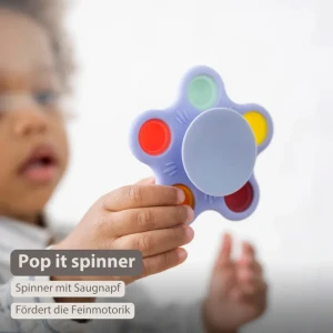 Nattou Silikon-Spinner Pop it mit Saugnapf
