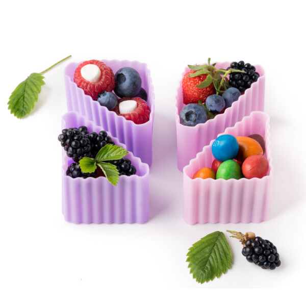 Lekkabox  Bento Förmchen 4er Set Rosa Triangle Cups