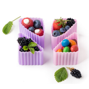 Lekkabox  Bento Förmchen 4er Set Rosa Triangle Cups