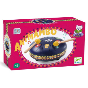 Djeco kleine Zungentrommel Animambo blau