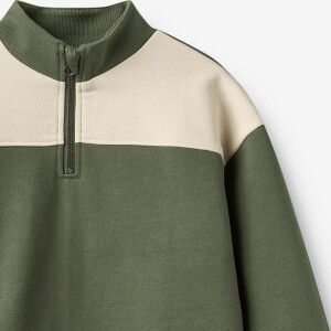 Wheat Sweatshirt Matteo Half-Zip Bio