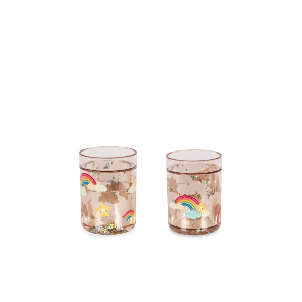 Konges Sløjd Glitzerbecher Rainbow Pink 2er Set