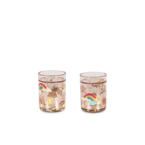 Konges Sløjd Glitzerbecher Rainbow Pink 2er Set