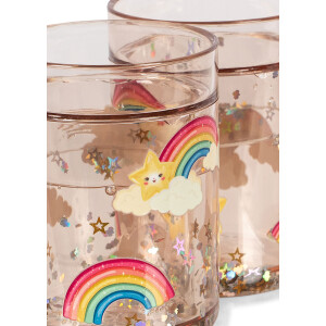 Konges Sløjd Glitzerbecher Rainbow Pink 2er Set