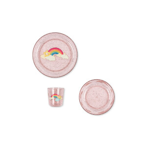 Konges Sløjd Geschirrset Glitzer Rainbow 3-teilig