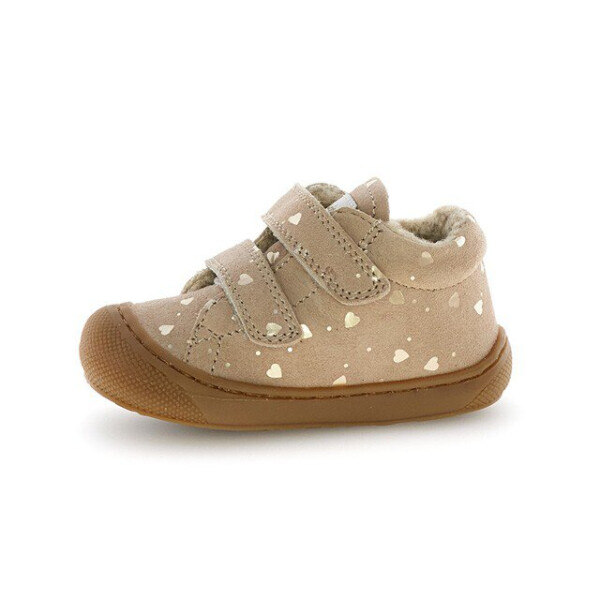 Naturino Lauflernschuh Cocoon Klett Taupe Gold Hearts