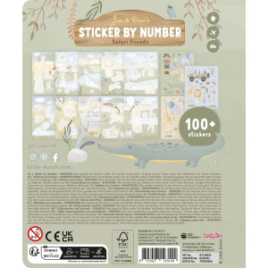 Little Dutch Stickerbuch nach Zahlen Safari Friends Jim