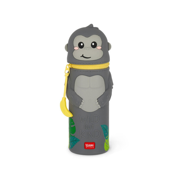 Legami Federmäppchen Gorilla 2 in 1 aus weichem Silikon Kawaii