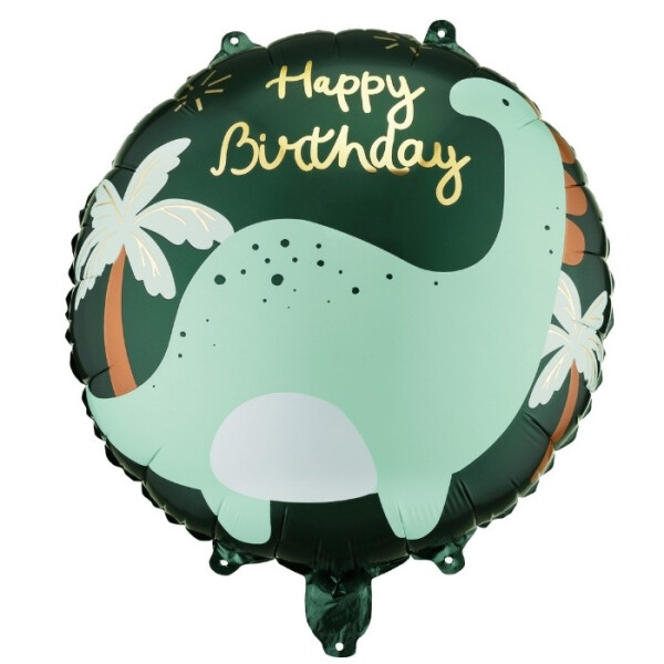 PartyDeco Ballon Dino Happy Birthday