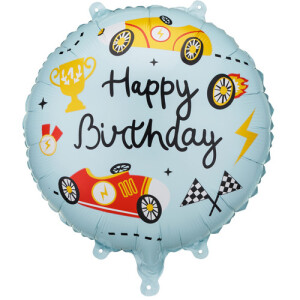 PartyDeco Ballon Autos Happy Birthday