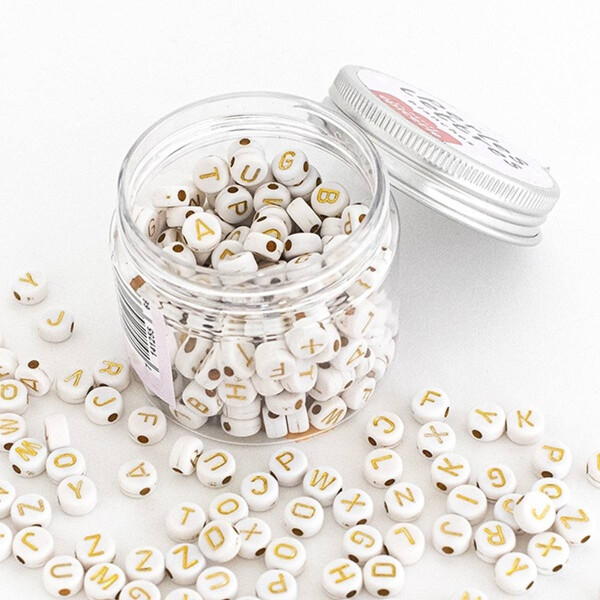 La Petite Épicerie Perlenset Buchstaben - weiß & gold