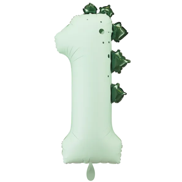 PartyDeco Ballon Zahl 1 Dino