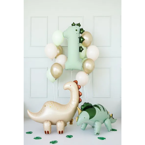 PartyDeco Ballon Zahl 1 Dino