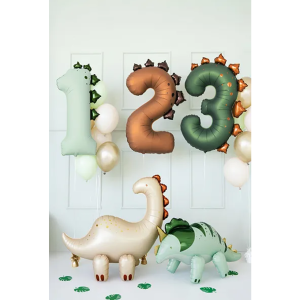 PartyDeco Ballon Zahl 1 Dino