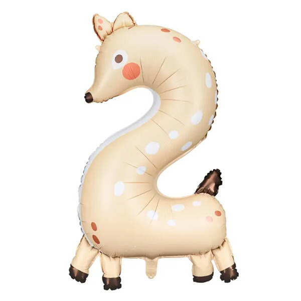 PartyDeco Ballon Zahl 2 Reh