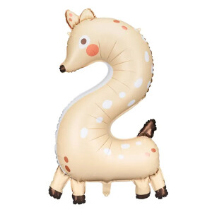 PartyDeco Ballon Zahl 2 Reh