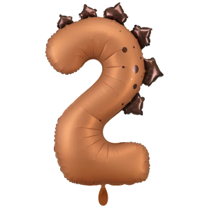 PartyDeco Ballon Zahl 2 Dino