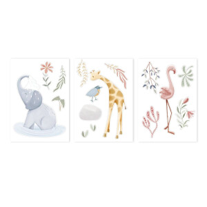 Little Dutch Wandsticker Blooming Safari Set
