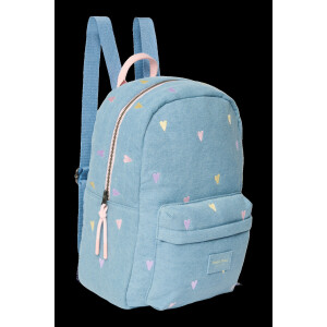 Studio Noos Midi-Rucksack Denim Hellblau Herzen