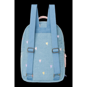 Studio Noos Midi-Rucksack Denim Hellblau Herzen