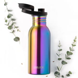 Lekkabox Leichte Edelstahl Trinkflasche Rainbow 500ml