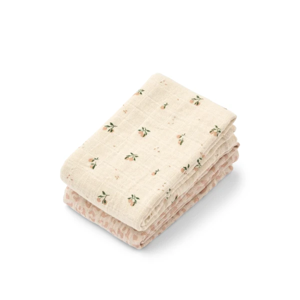 Liewood Musselin-Spucktuch 2er Set Lewis Mini Leo/Peach