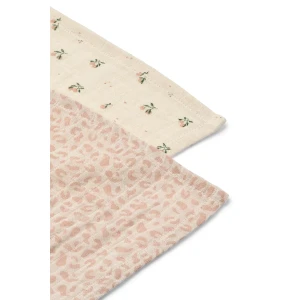 Liewood Musselin-Spucktuch 2er Set Lewis Mini Leo/Peach