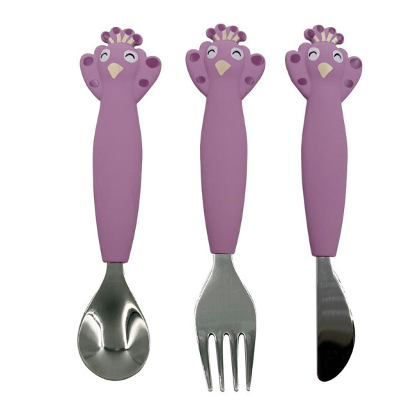 Trixie Kinderbesteck Set aus Silikon 3-teilig - Mrs. Peacock