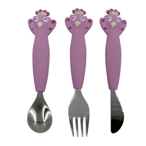 Trixie Kinderbesteck Set aus Silikon 3-teilig - Mrs. Peacock