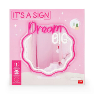 Legami Spiegel mit LED-Licht in Neon-Optik - Dream Big