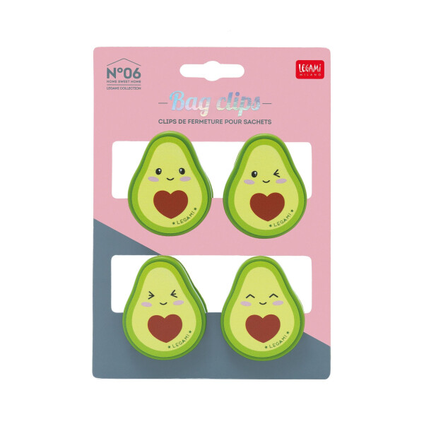 Legami Verschlussklammern - Bag Clips - Avocado