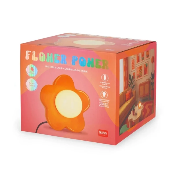 Legami LED-Tischlampe Flower Power Orange