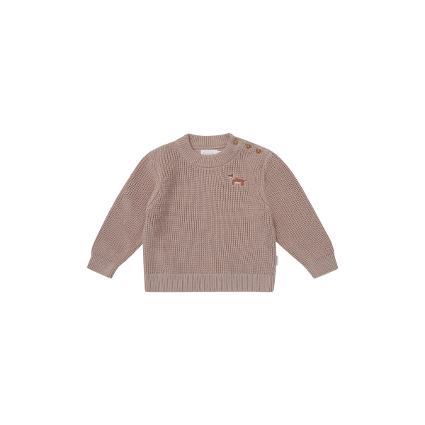 Leevje Strickpullover Dog dusty rose