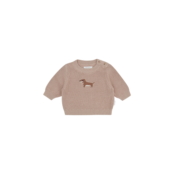 Leevje Strickpullover Dog dusty rose Baby