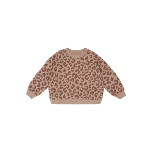 Leevje Oversized-Sweatshirt Brown Leopard