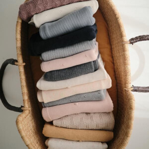 Mushie Strickdecke Biobaumwolle Rib