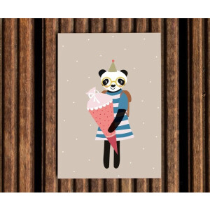 Nellie & Finn Postkarte mit Umschlag "Tier mit Schultüte"