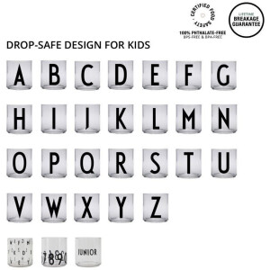 Design Letters Kinderglas mit Buchstaben Tritan